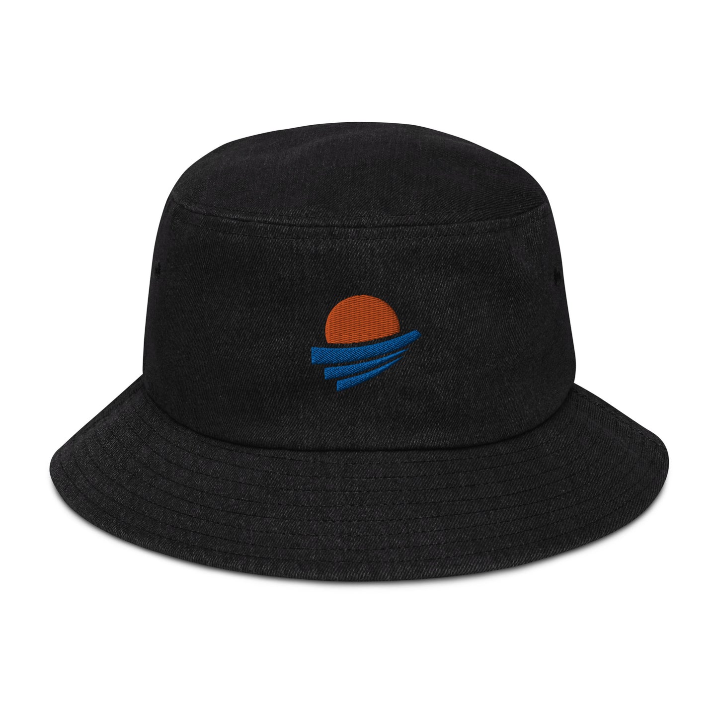 "Emblem" Embroidered Denim Bucket Hat