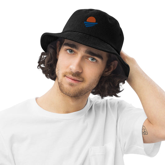 "Emblem" Embroidered Denim Bucket Hat